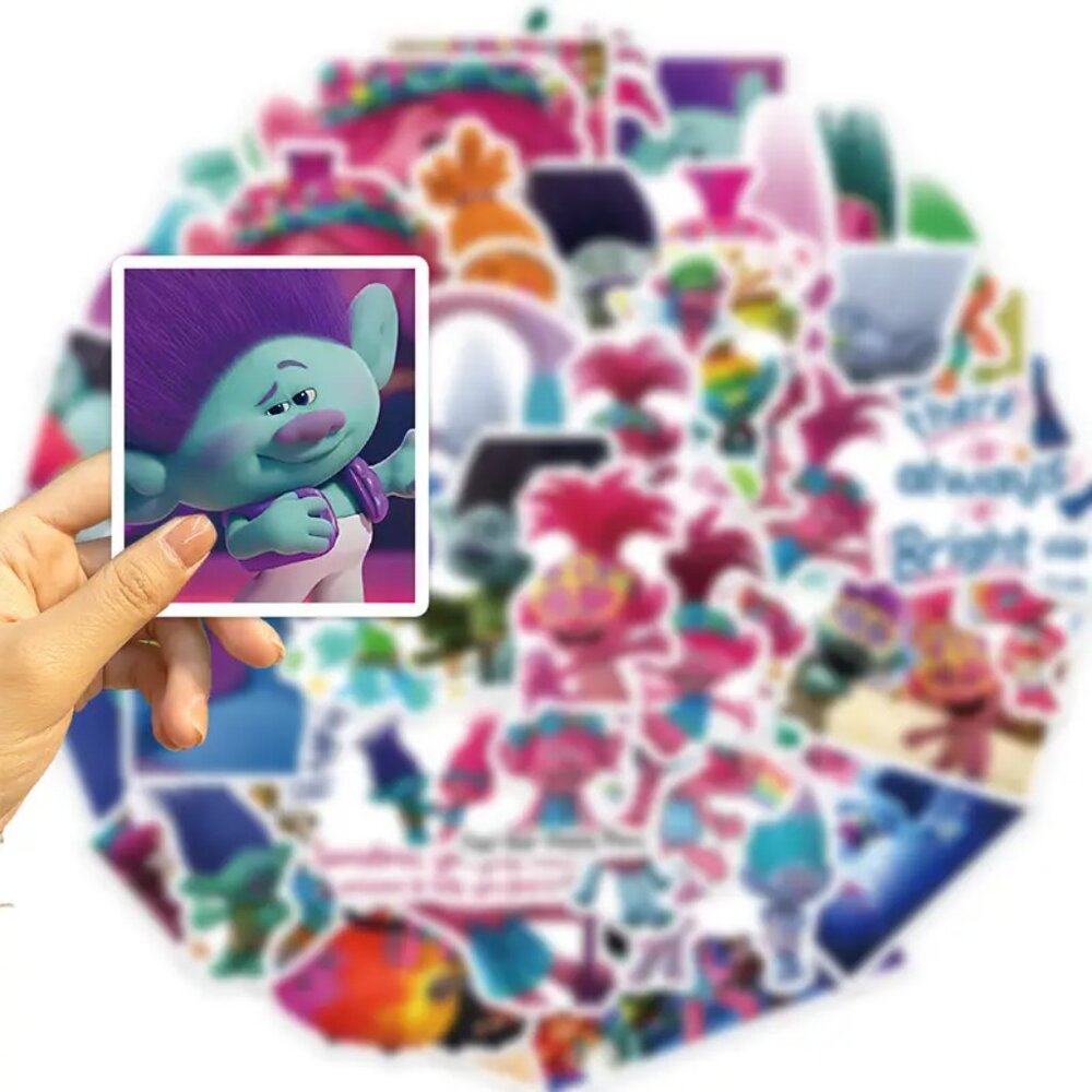 TROLLS Movie Vinyl Stickers (25 pc) NEW IN PACKAGE &‎ SO CUTE!!! - Picture 2 of 5